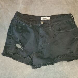PINK Victoria's Secret Black Distressed Women's Shorts